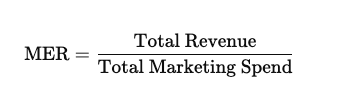 Marketing Efficiency Ratio (MER): The One Metric Smart Brands Won’t Ignore in 2025 2 | Trackity MER calculation